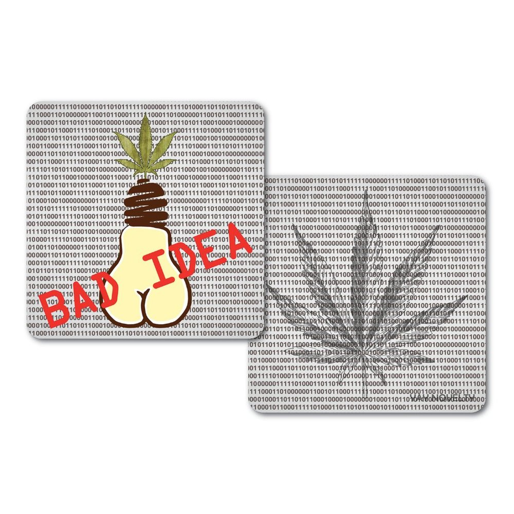 Set of 10 Cannabis Paper Coasters - Bad Idea